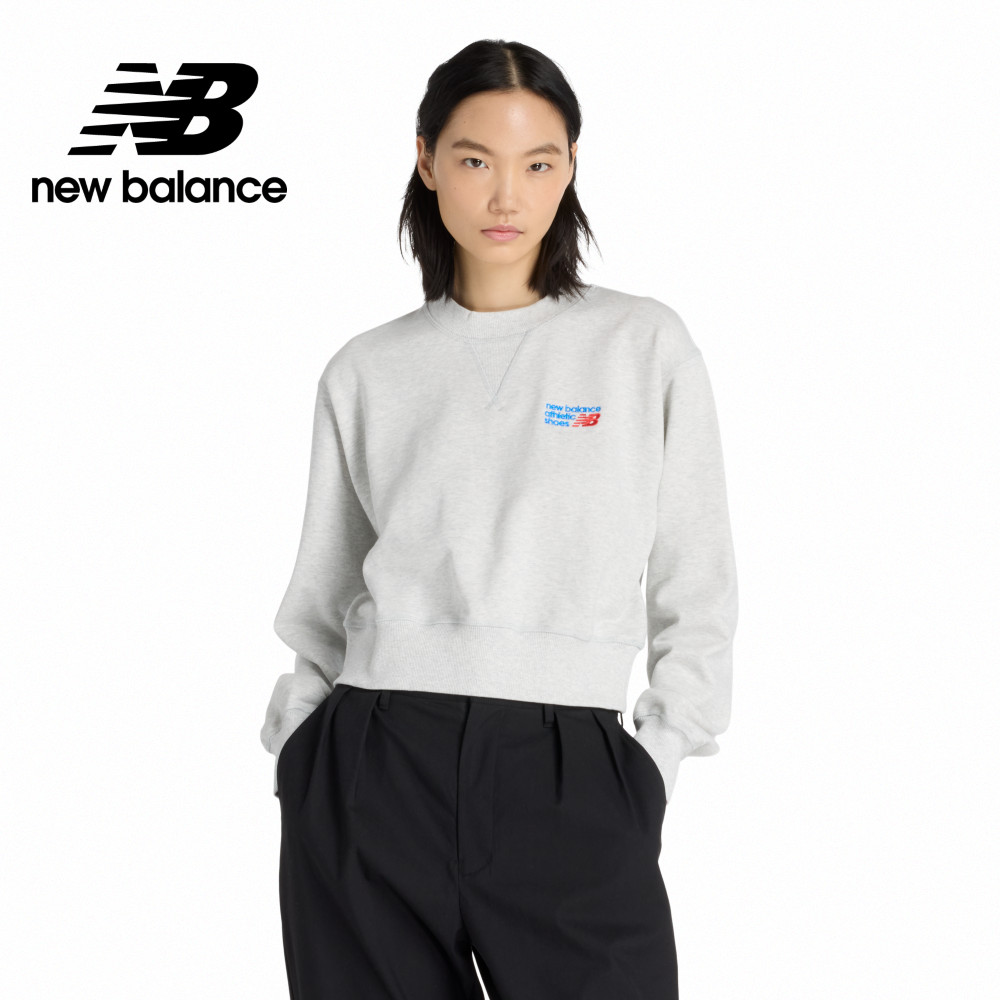 New Balance 紐巴倫 [New Balance]鬆身短版衛衣_女性_淺灰色_WT53507AHH