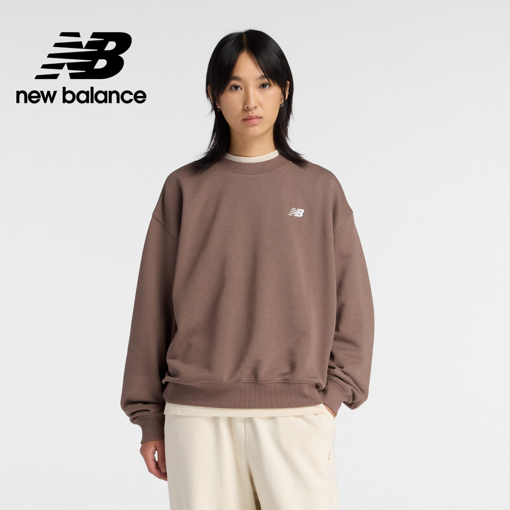 New Balance 紐巴倫 [New Balance]簡約LOGO棉質長袖衛衣_女性_咖啡棕_WT41508ABP
