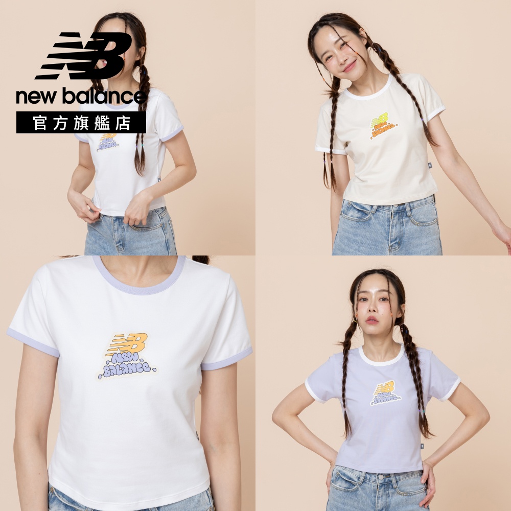 New Balance 紐巴倫 [New Balance]撞色合身短袖上衣_女性_白色_WT62B6CTWT