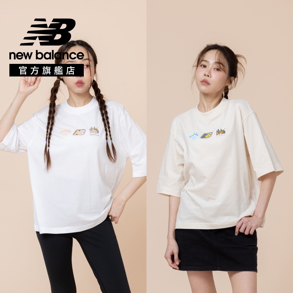 New Balance 紐巴倫 [New Balance]趣味插畫短袖上衣_女性_杏色_WT62C1ZULIN