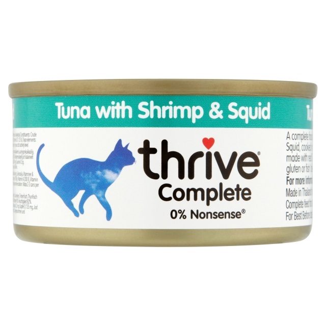 樂芙 【Thrive】脆貓罐 (鮪魚+蝦+魷魚)75g 12入