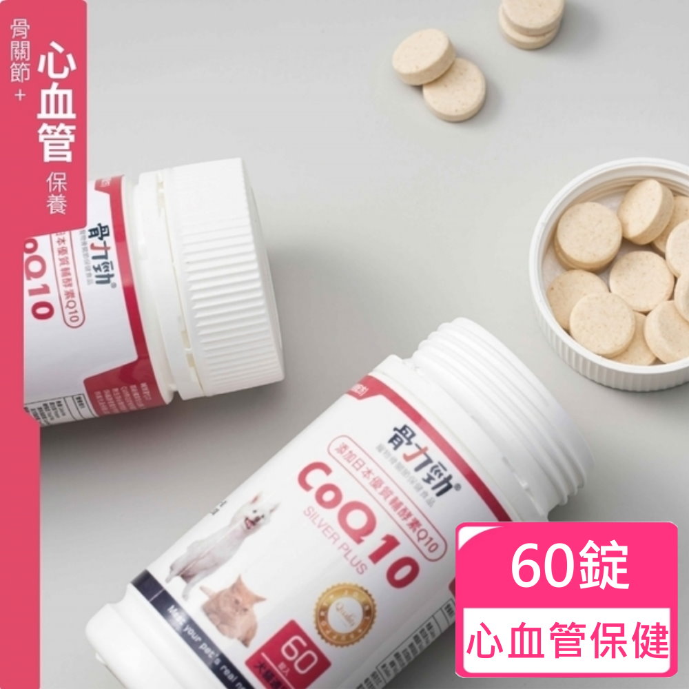 骨力勁-SILVER plus CoQ10(心血管保健配方) 60錠 添加日本優質輔酵素Q10 犬貓適用
