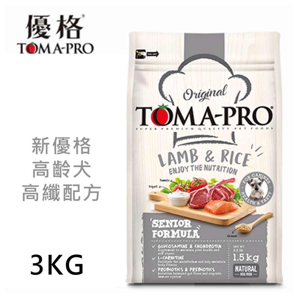 TOMA-PRO 優格 新優格高齡犬高纖低脂羊肉配方3KG