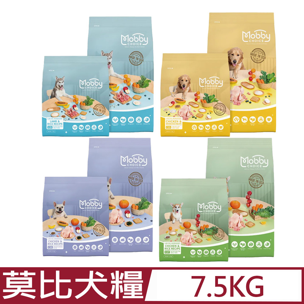 Mobby 莫比自然食犬糧食譜7 5kg_ 雞肉米幼母犬成犬低卡關節羊肉米成犬