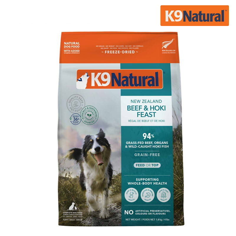 K9 Natural 鱈魚+牛肉 狗狗凍乾鮮肉餐 1.8公斤 (狗飼料)
