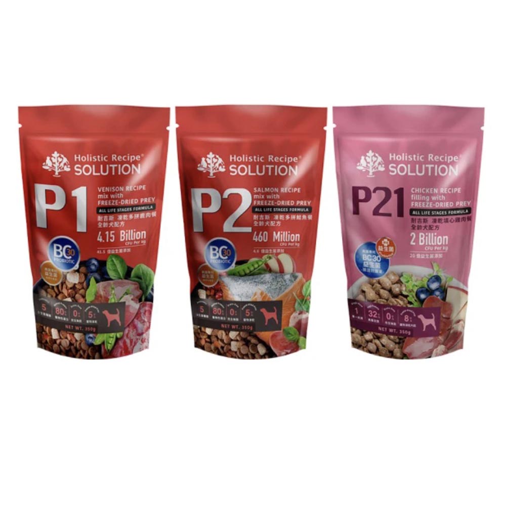 SOLUTION 耐吉斯 P2凍乾多拼/填心雞肉餐全齡犬糧 350g*2包(P1/P2/P21/狗飼料/犬飼料/犬糧)