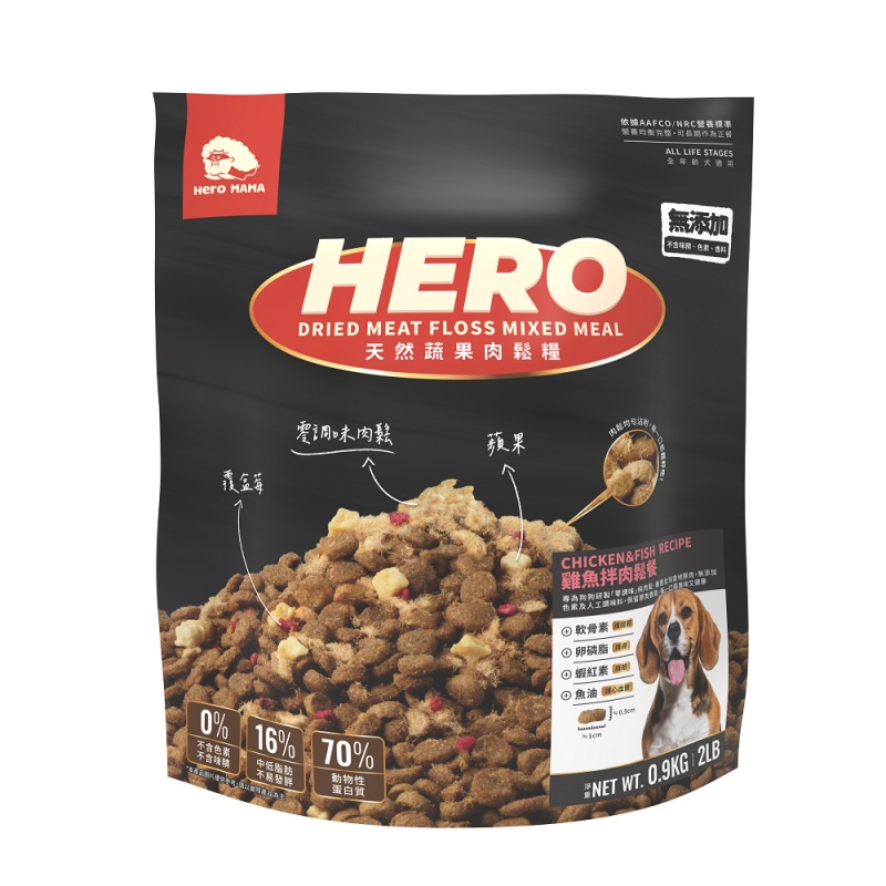 HeroMama 天然蔬果肉鬆糧 雞魚拌肉鬆 0.9kgX2包入