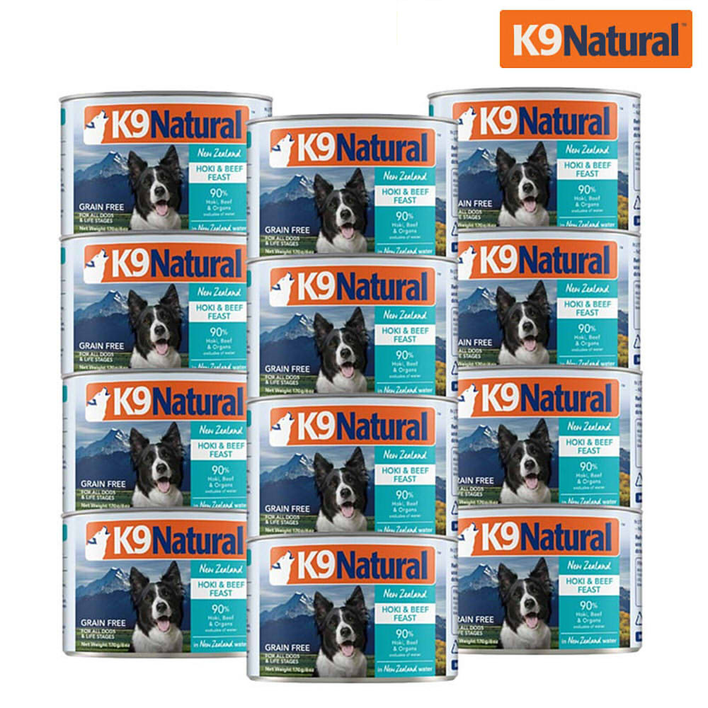 K9 Natural 鱈魚+牛肉 鮮燉狗無穀主食罐 170克 (12入)(狗主食罐)