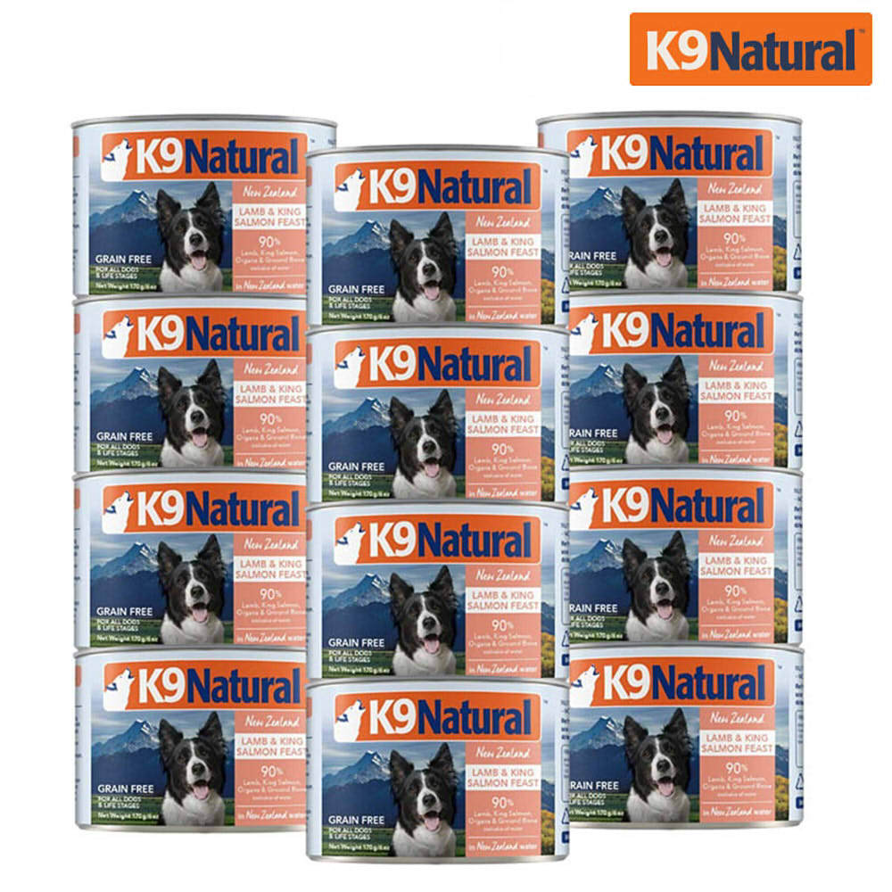 K9 Natural 羊肉+紐西蘭帝王鮭 鮮燉狗無穀主食罐 170克 (12入)(狗主食罐)
