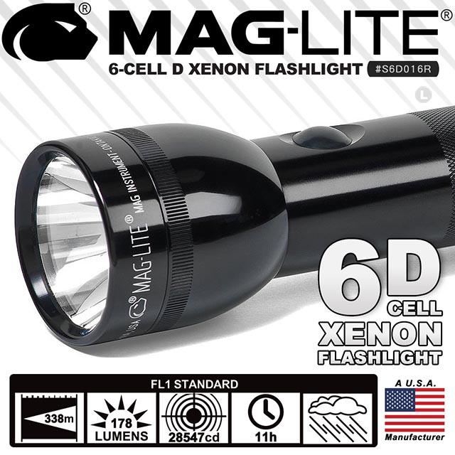 MAG-LITE 6-CELL D XENON 手電筒 #S6D016R