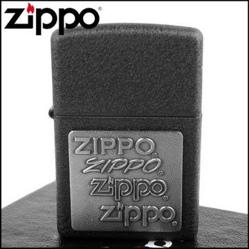Zippo 美系~四代LOGO-Pewter Emblem(白鑞貼飾)