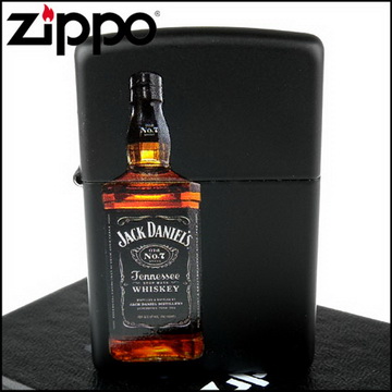 Zippo 美系~Jack Daniels威 士忌-酒瓶圖案設計打火機
