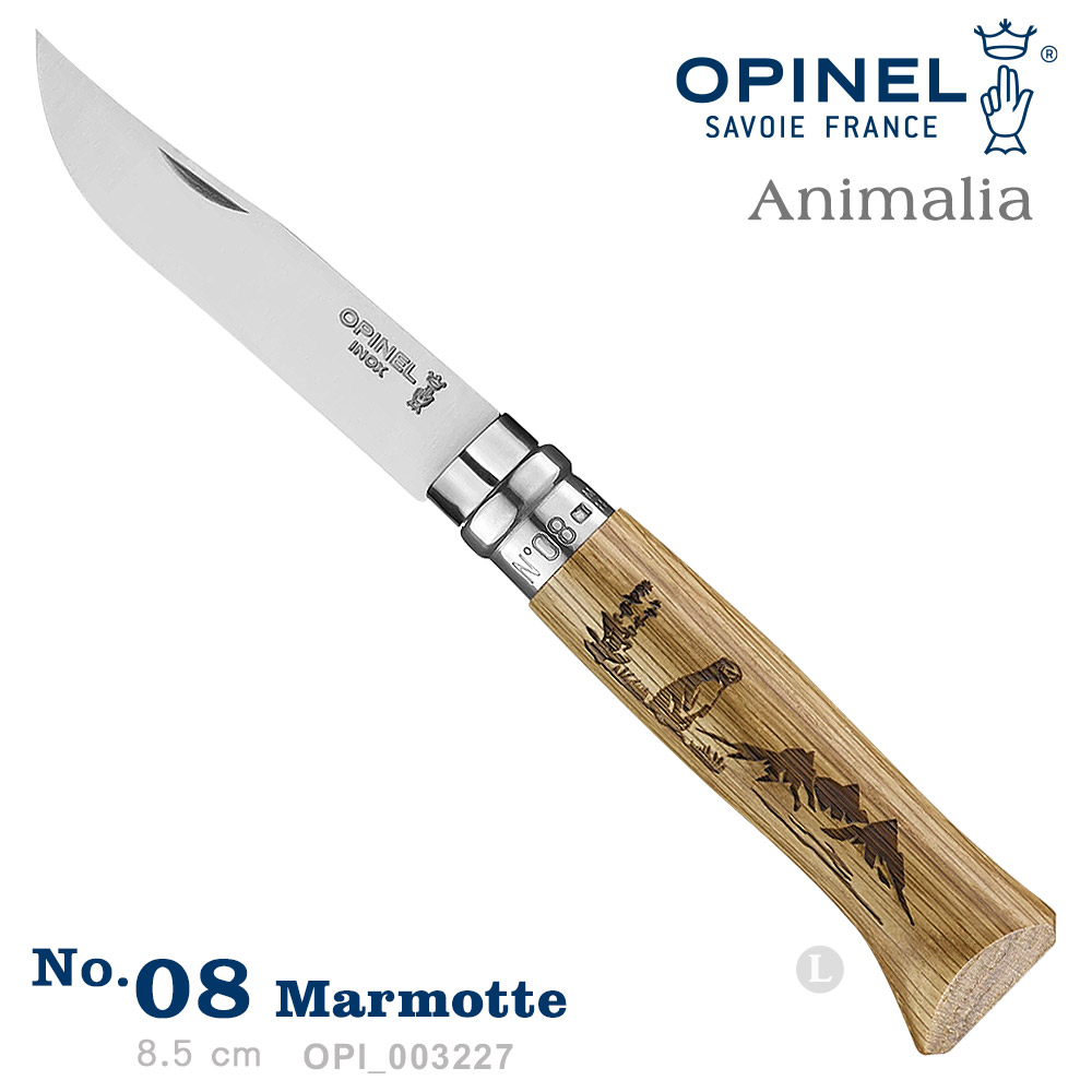 OPINEL N08 Animalia 野生動物-土撥鼠雕刻 (#OPI_003227)