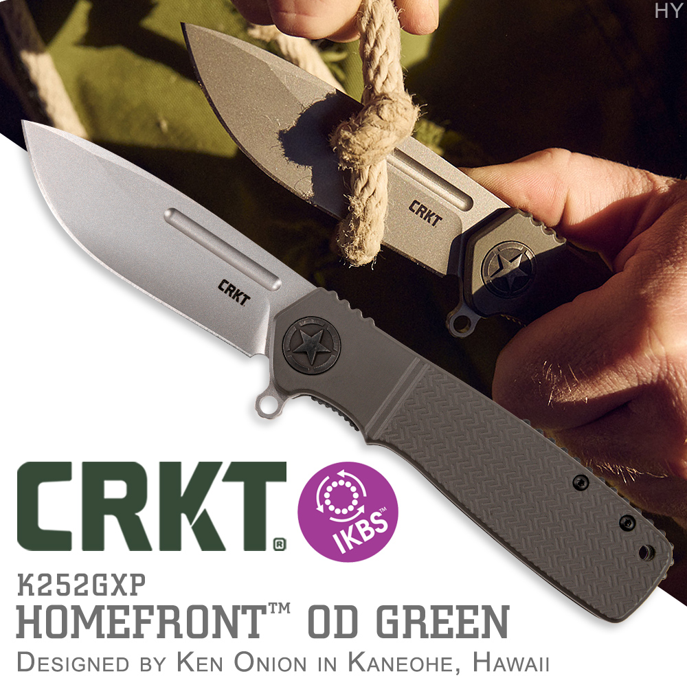 CRKT 【福利品】HOMEFRONT OD綠柄折刀#K252GXP