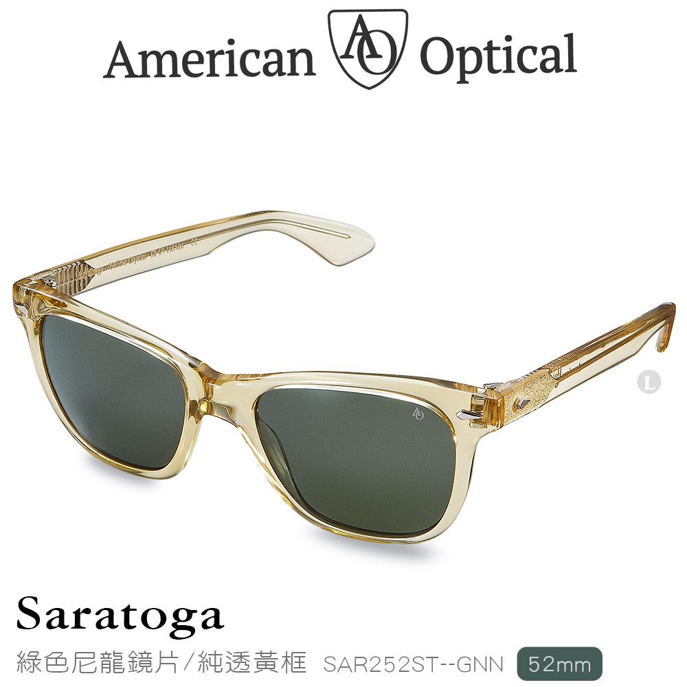 AO Eyewear Saratoga系列太陽眼鏡 (綠色尼龍鏡片/純透黃鏡框52mm) SAR252ST--GNN