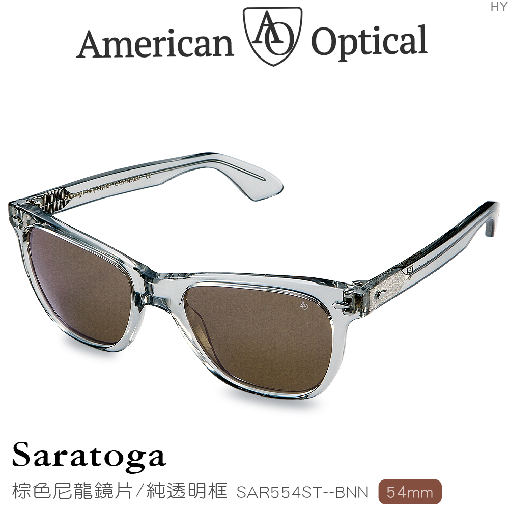 A.O. AO Eyewear Saratoga系列太陽眼鏡 (棕色尼龍鏡片/純透明鏡框54mm)SAR554ST--BNN
