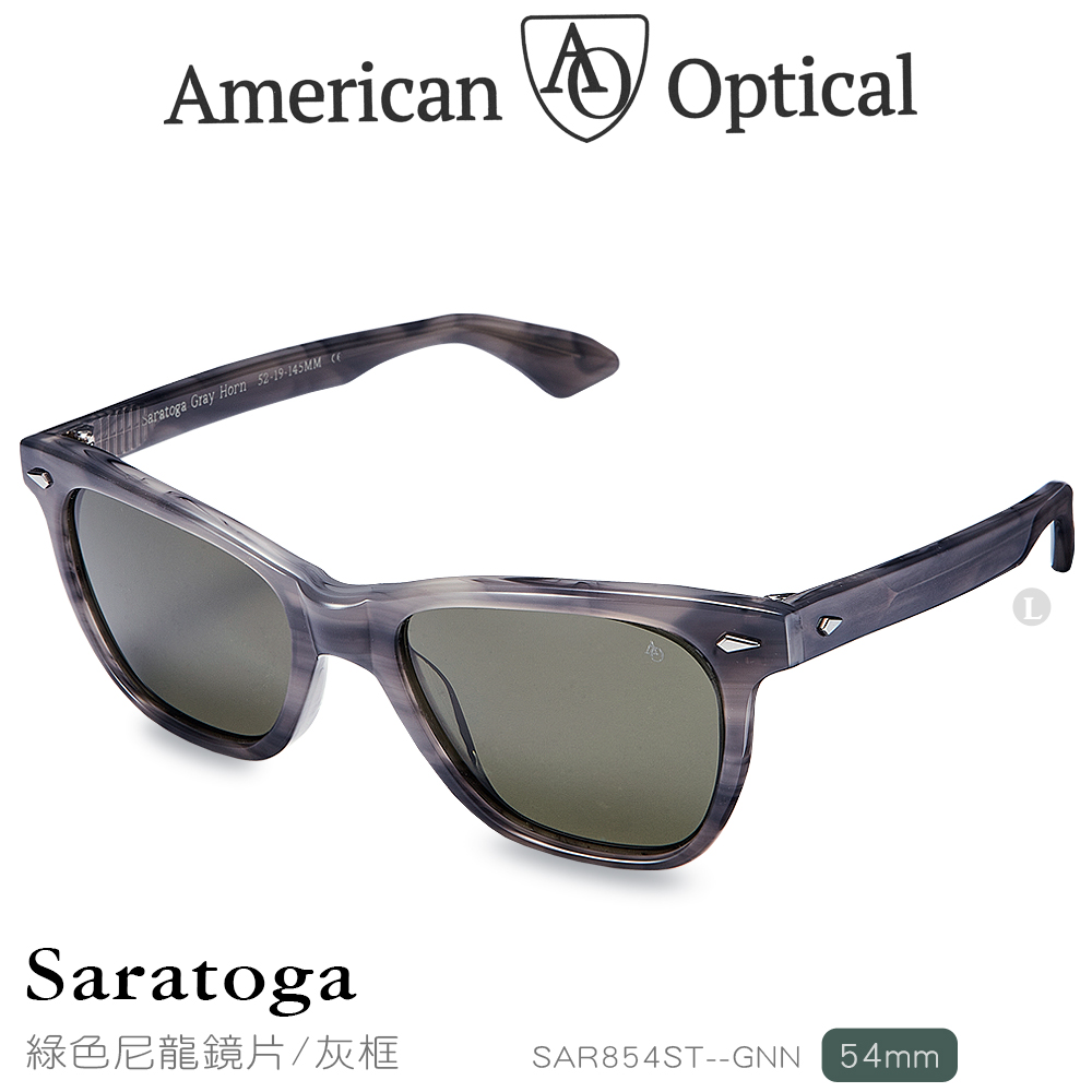 AO Eyewear Saratoga系列太陽眼鏡 (綠色尼龍鏡片/灰鏡框54mm) SAR854ST--GNN