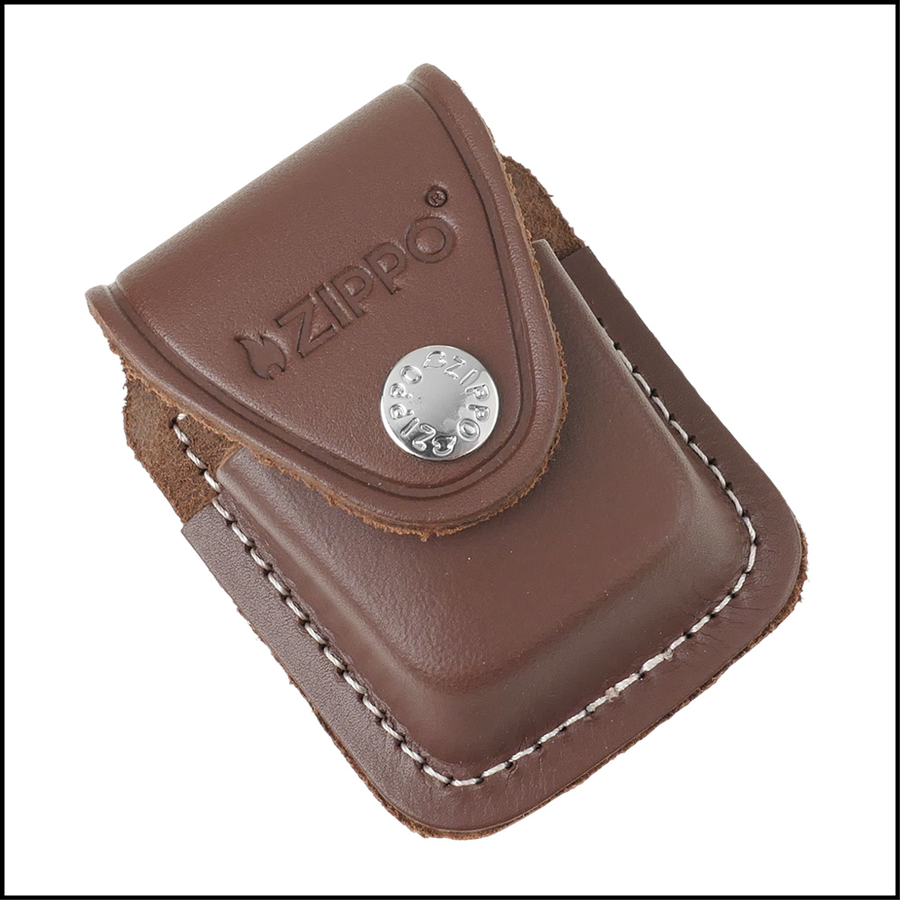 Zippo 背夾式~打火機皮套(棕色款)