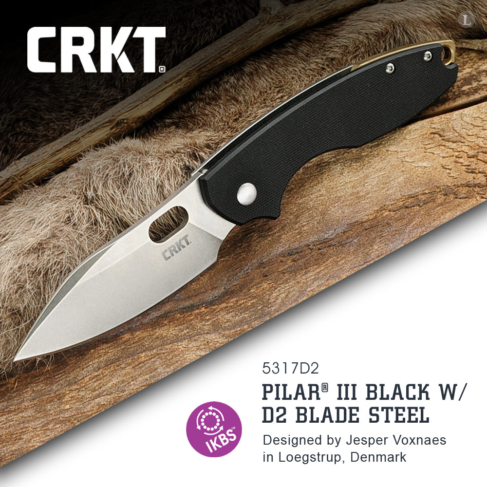 CRKT PILAR III BLACK W/D2 BLADE STEEL 折刀 #5317D2