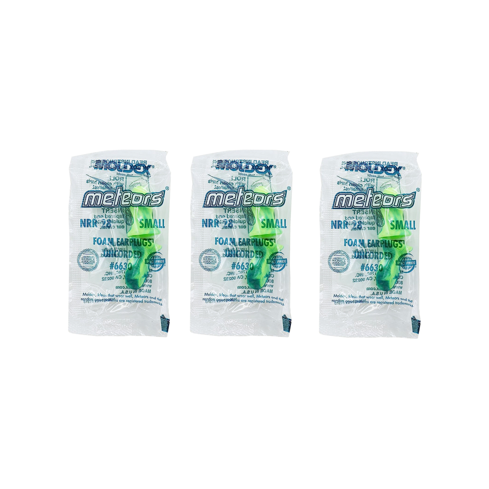 MOLDEX (3包超值組)美國-Meteors小耳道專用耳塞-型號6630渲染綠1對/包(NRR28dB降噪規格,鐘型曲線PU慢回彈超靜音)