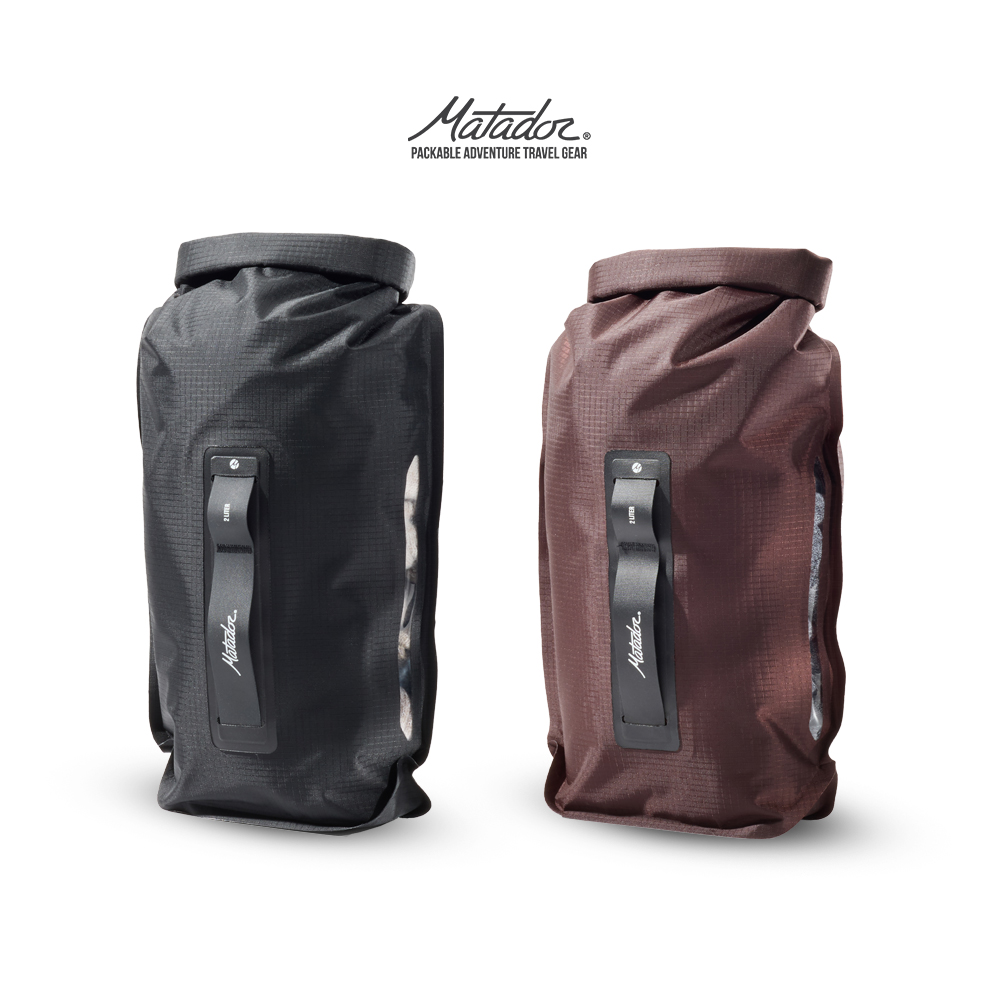 Matador 鬥牛士 FlatPak Dry Bag - 2L 超輕量防水裝備袋-炭灰色/石榴紅
