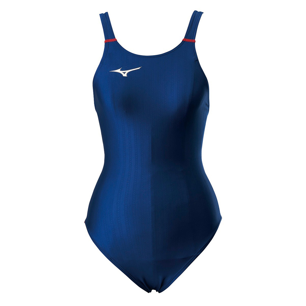MIZUNO 美津濃 STREAM ACE 女連身泳衣 深藍x紅 N2TAB22386