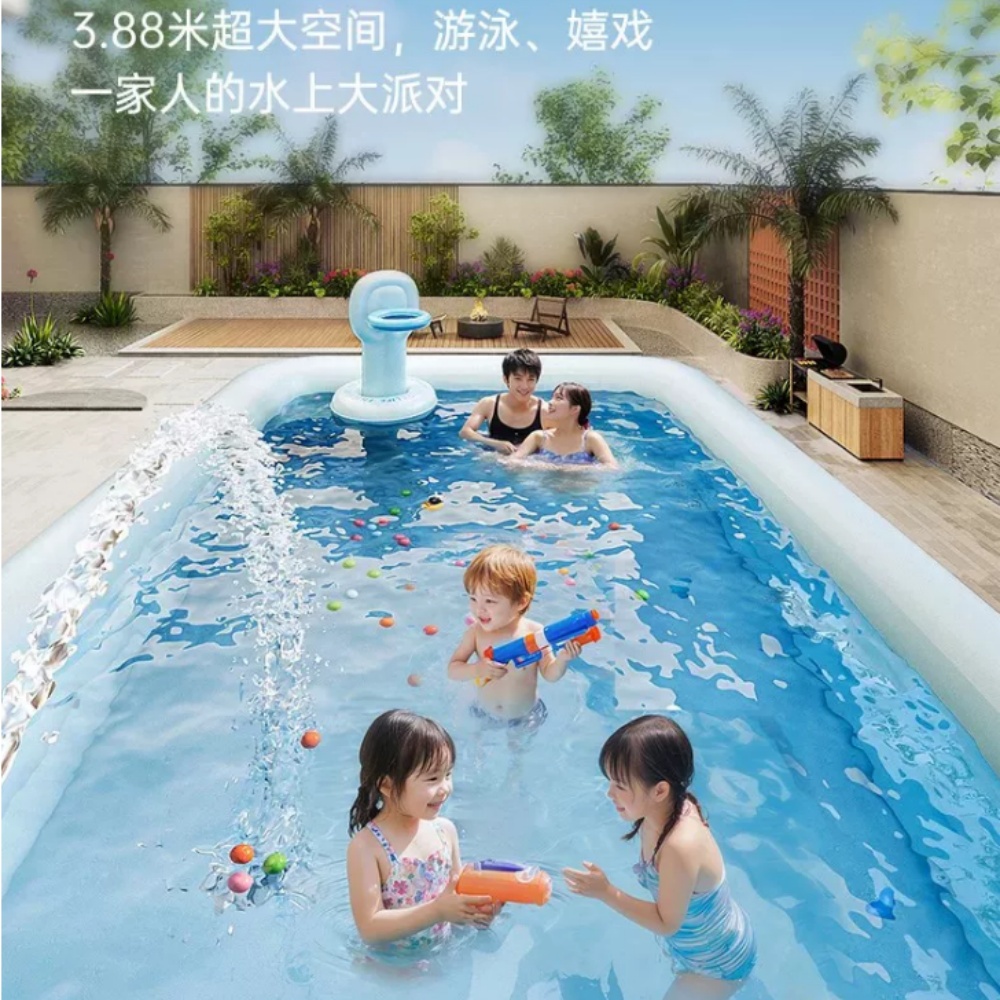 遮陽遊泳池 農院休閒池 充氣池 庭院戲水池 泡澡池 定製 戶外嬉水 納涼消暑 260*160*56cm