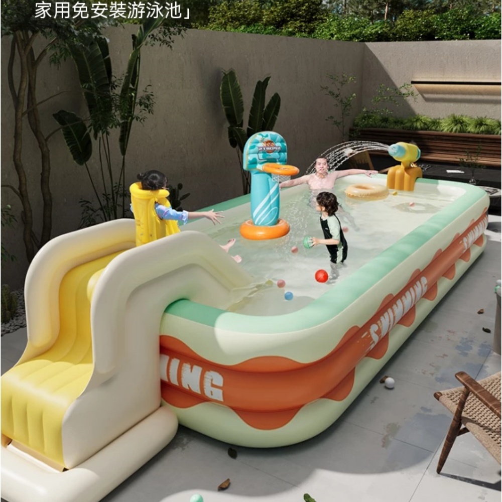 消暑遊玩 儲水使用 充氣池 居家嬉水池 庭院戲水池 戶外儲水池 全家休閒池 定製 210*145*56cm
