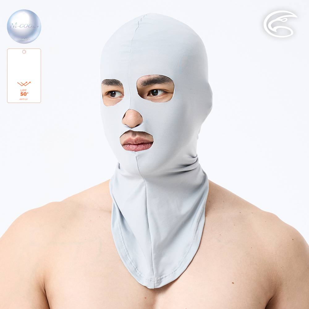ADISI Ni-COOL+抑菌吸濕涼爽抗UV眼基尼面罩(可戴泳鏡款) AS26027 銀灰 (M)|UPF50+ 抗紫外線 涼感 防臭 吸排