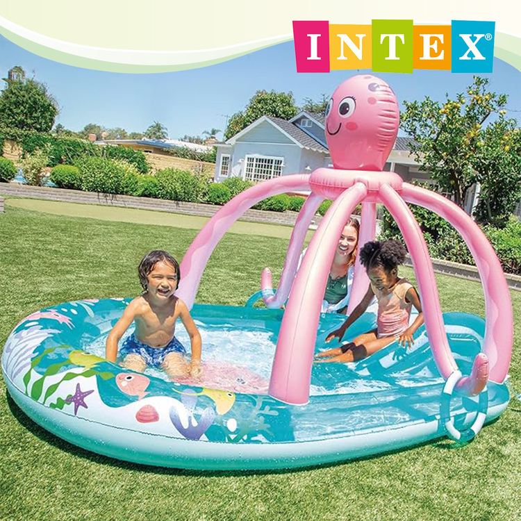 INTEX 友善的章魚戲水池(234x183x150x水深14cm)-2歲+(56138NP)