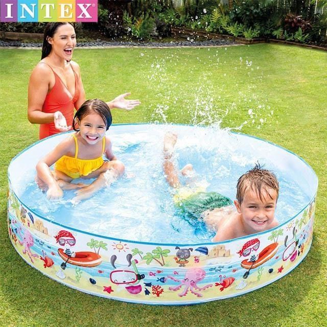 INTEX 免充氣海底世界硬膠游池 儲水夏天玩水戲水遊戲池適用3歲+【SV61341