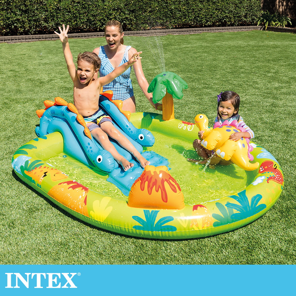 INTEX 盒損-可愛恐龍樂園戲水池191x152x58x深23cm(143L)適用2歲+ (57166NP)