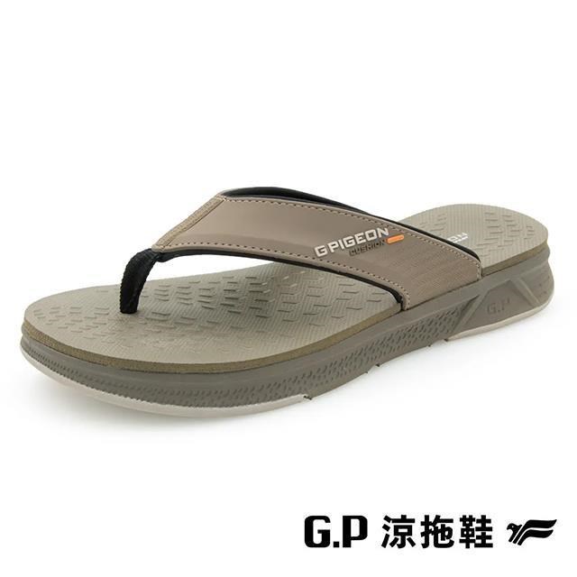 G.P 啟蒙 (男)輕羽量漂浮夾腳拖鞋 男鞋-橄欖綠色