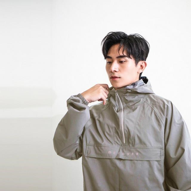 iUmBrella 【南紡購物中心】 MECOVER Pro東麗酒伊Tryspec連帽長版雨風衣(雪藏灰)