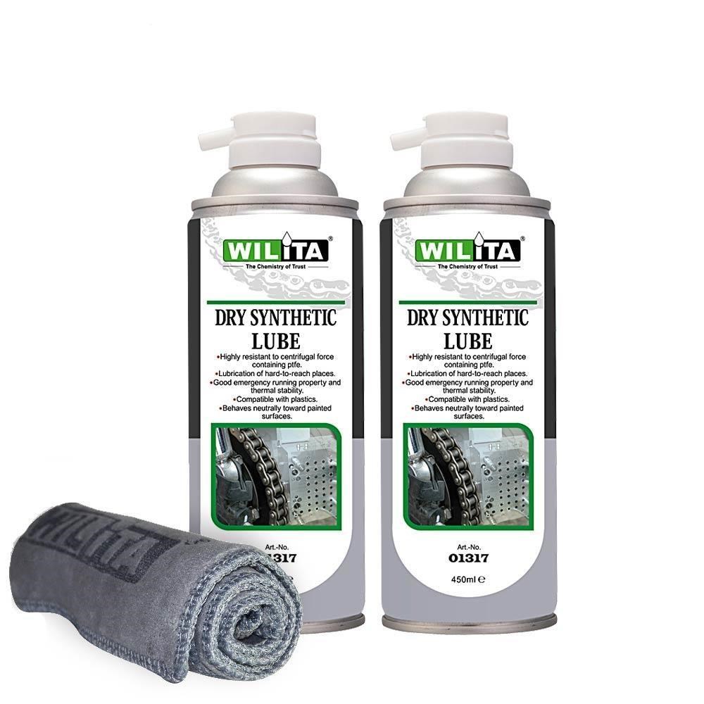 WILITA 威力特 鏈條乾性潤滑劑重裝升級450ML 2入組(加贈清潔布)
