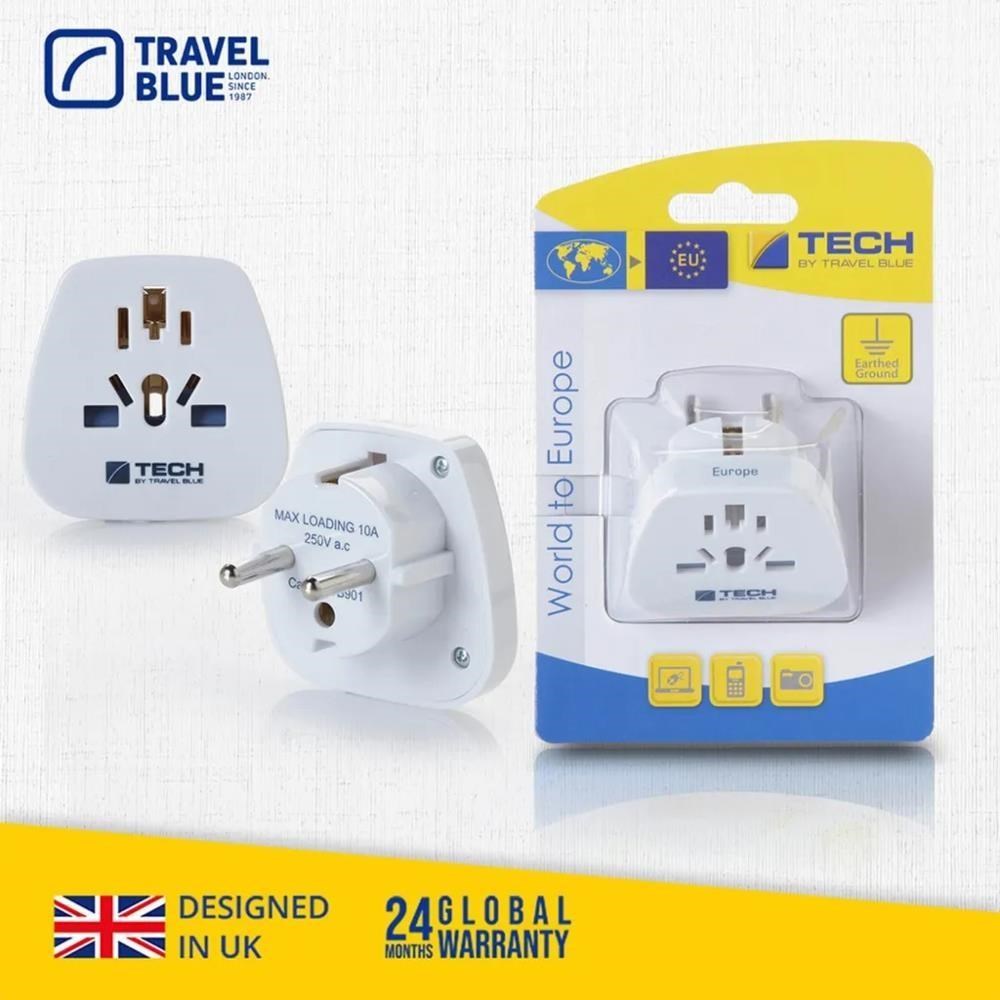 Travel Blue 藍旅 世界轉歐洲 旅行轉接插頭