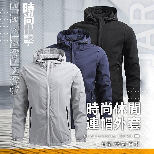 WISH男款連帽防風防雨保暖外套