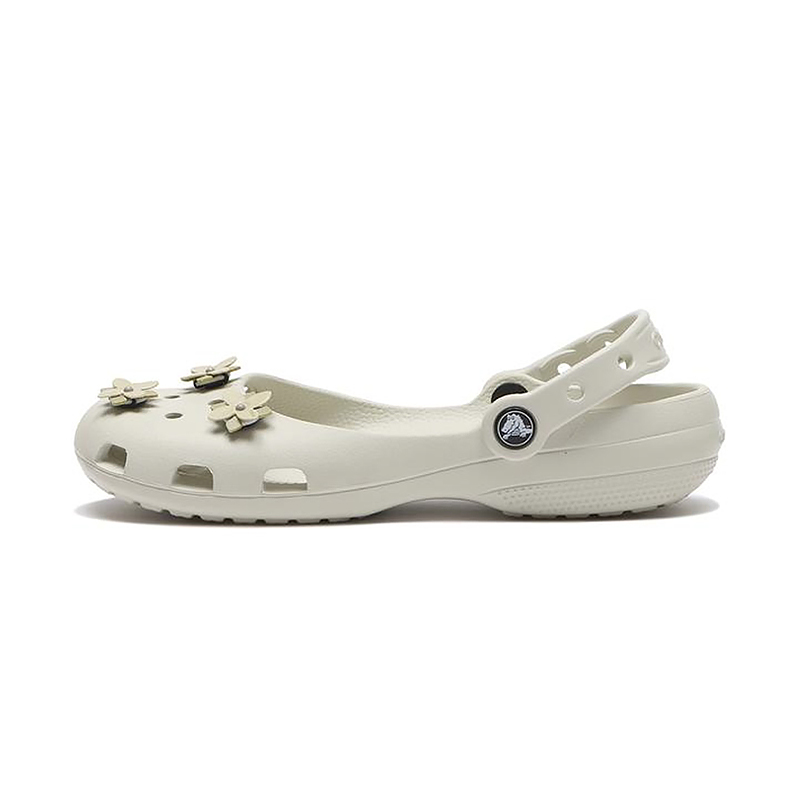 Crocs 卡駱馳 女鞋 Classic Floral Ballet Lnn 花扣 芭蕾 瑪莉珍鞋 洞洞鞋 涼拖鞋 213970-0HZ
