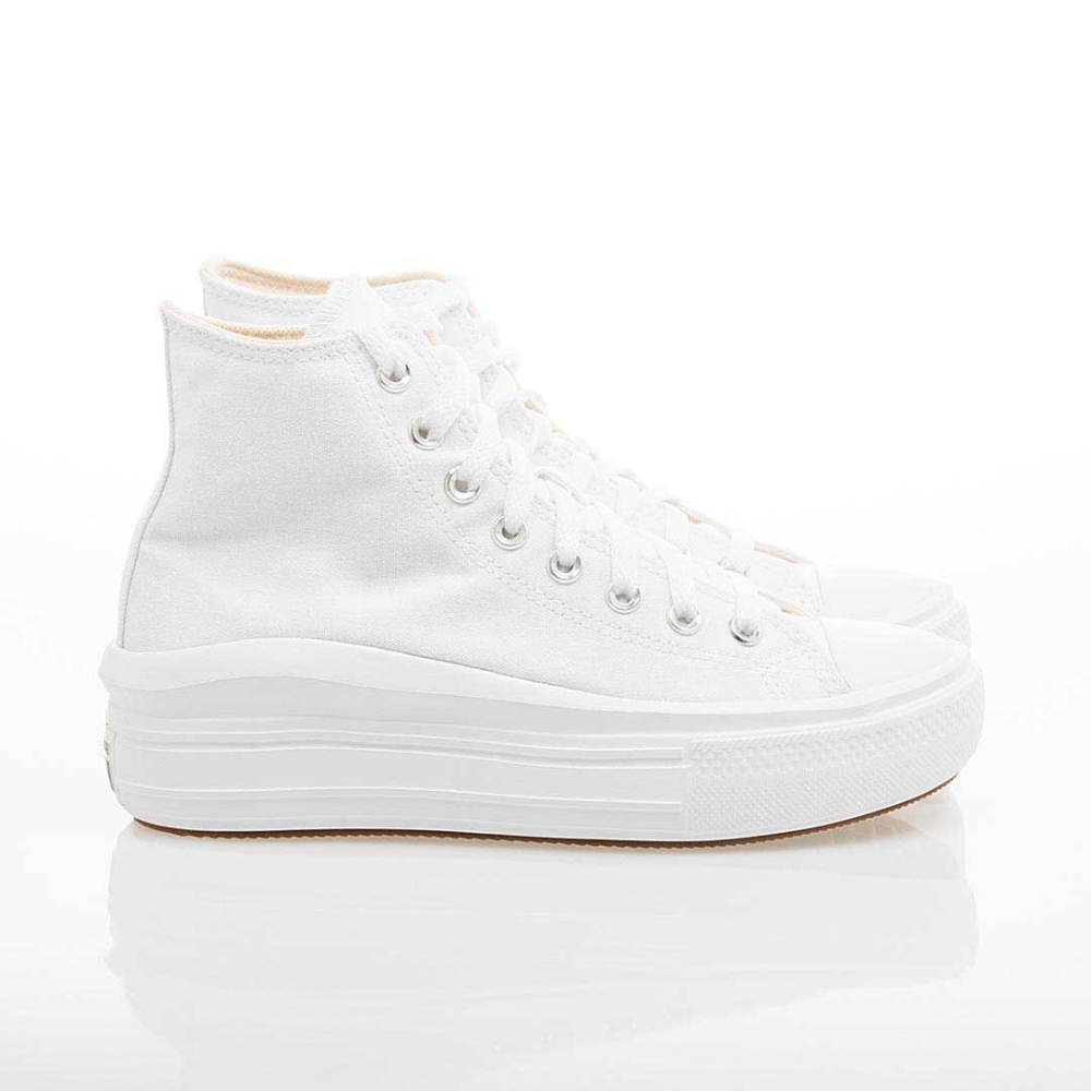 CONVERSE 匡威 女鞋 Chuck Taylor All Star Move 高筒 小白鞋 帆布鞋 厚底休閒鞋 568498C