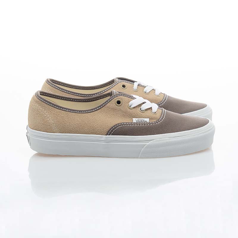VANS 美線 男女鞋 Authentic 卡其 拼接 麂皮 休閒滑板鞋 V140101003