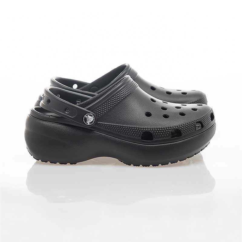 Crocs 卡駱馳 女鞋 Classic Platform Clog W 洞洞鞋 雲朵涼拖鞋 休閒涼鞋 厚底鞋 懶人鞋 206750-001