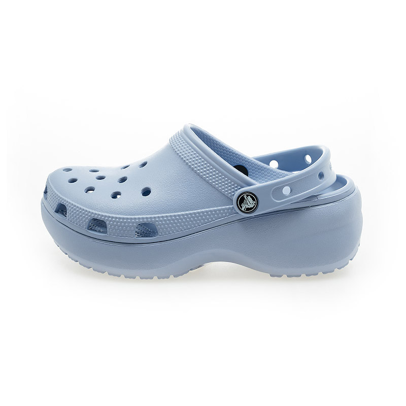 Crocs 卡駱馳 女鞋 Classic Platform Clog W Blue Hz 洞洞鞋 涼拖鞋 厚底鞋 休閒鞋 206750-453