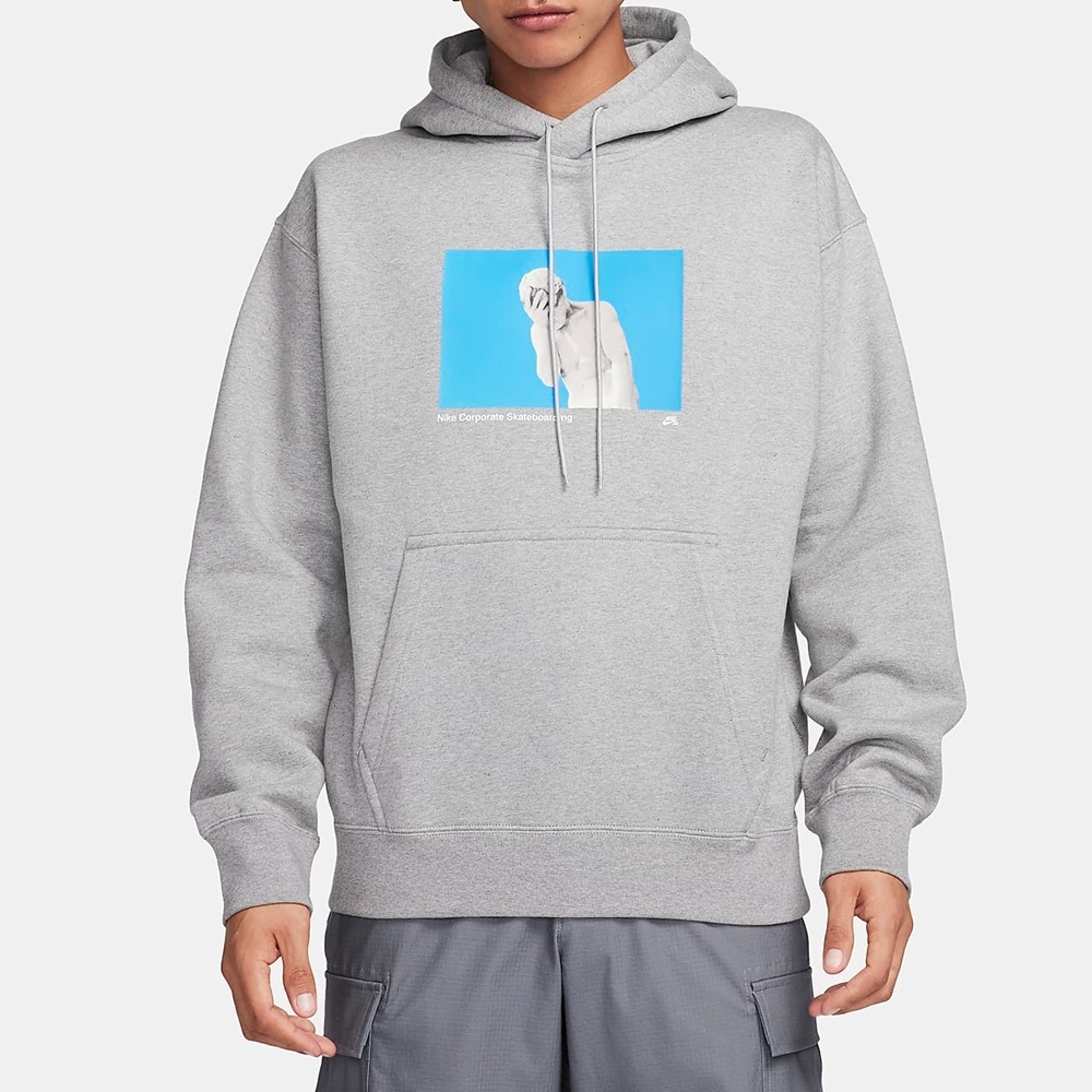 NIKE 耐吉 AS U NK SB FLC HD PO CORPOSK8 中 長袖上衣 灰-FN2557063