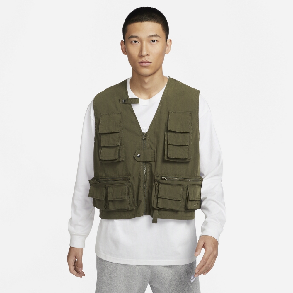 AS M NL UTILITY VEST 男 風衣背心 綠-FN3215325