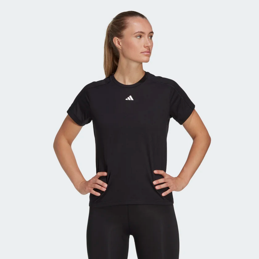 adidas 愛迪達 TR-ES CREW T 短袖上衣 女 黑-HR7795