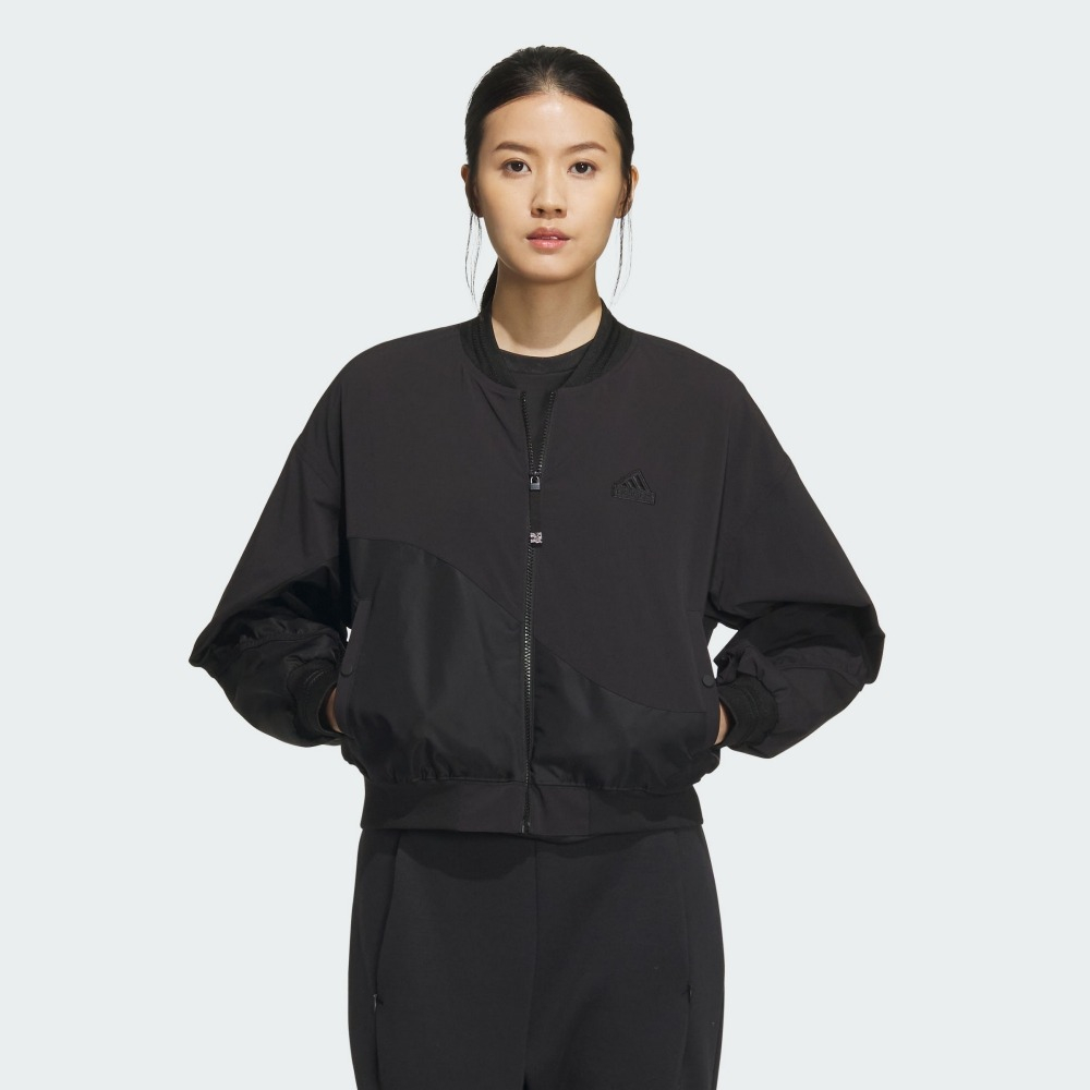 adidas 愛迪達 【ADIDAS】CNY新年 BOMBER JKT 休閒外套 飛行外套 立領外套 女 黑色-IM8872