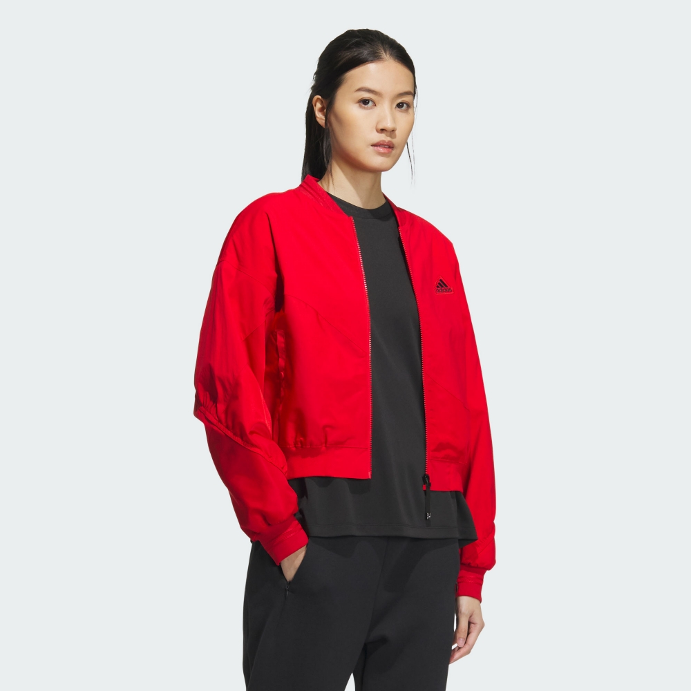 adidas 愛迪達 CNY新年 BOMBER JKT 休閒外套 飛行外套 立領外套 女 紅色-IM8873