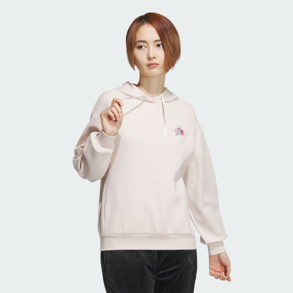adidas 愛迪達 CNY新年 W DRGN YR HDY 連帽上衣 女 米白-JE6102