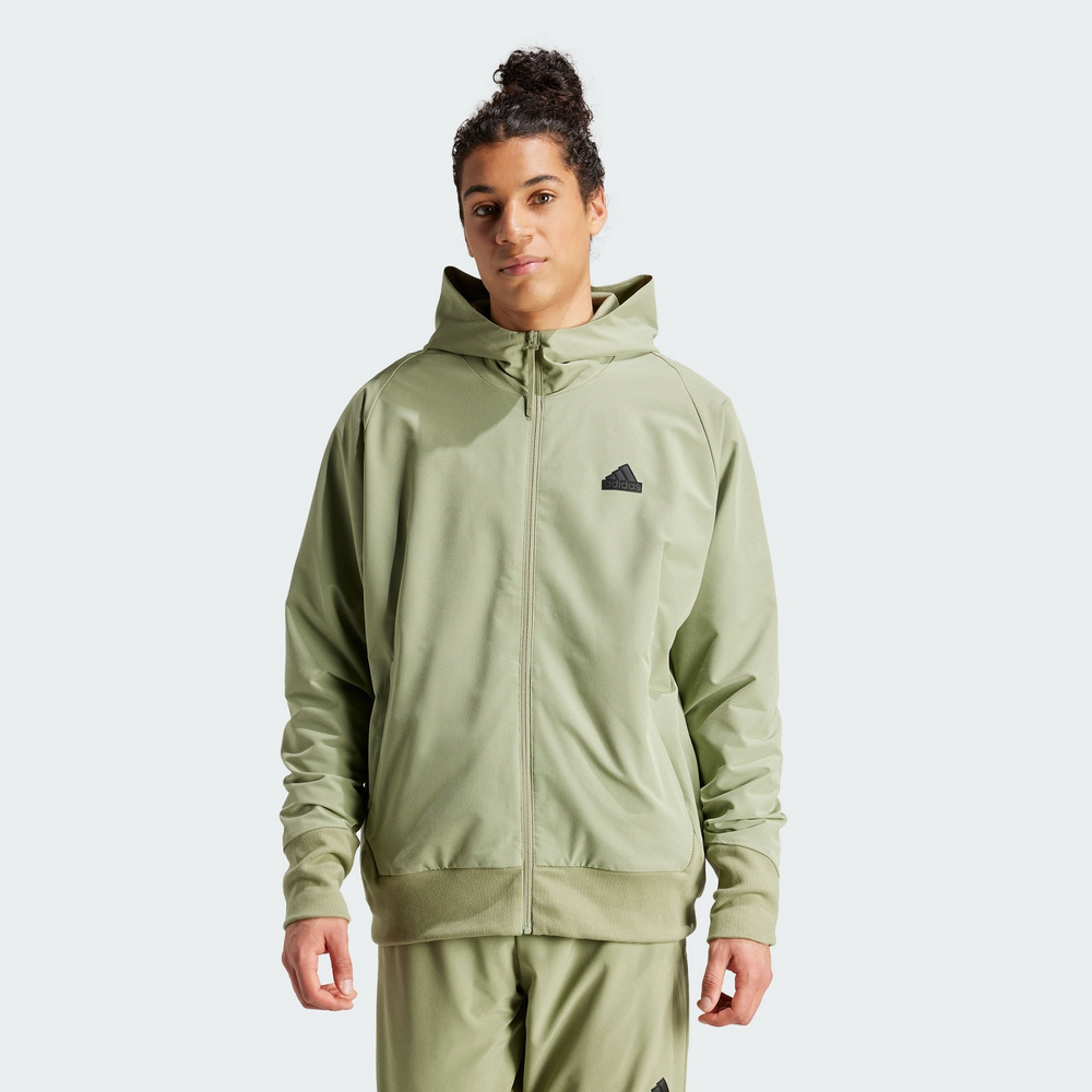 adidas 愛迪達 M Z.N.E. WV FZ 連帽外套 男 綠色-IS9279