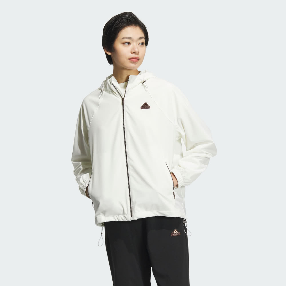 adidas 愛迪達【ADIDAS】TECH WV JKT 休閒外套女白色-JJ1127